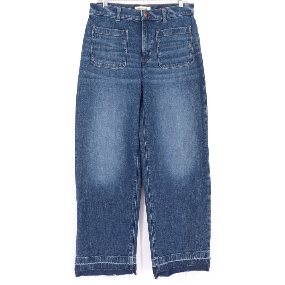 Madewell Emmett Wide-Leg Let Down Hem Jeans‎ Womens Size 29 Blue High Rise Denim